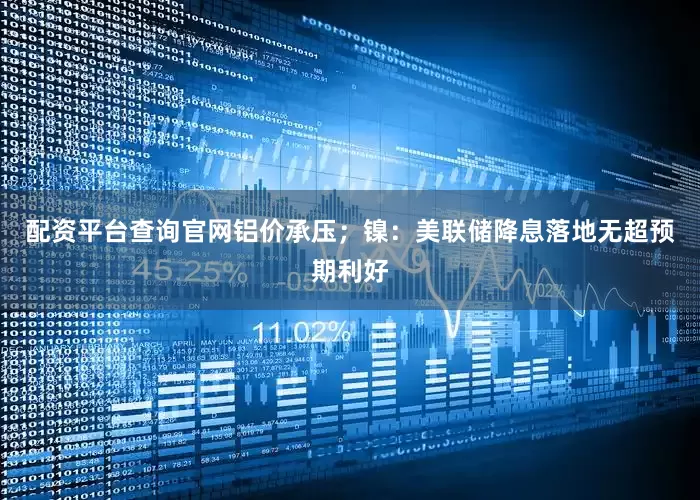 配资平台查询官网铝价承压；镍：美联储降息落地无超预期利好